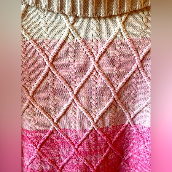 NWOT New York & Company Multi Pink Off The Shoulders Cowl Neck Sweater - Picture 5 of 11